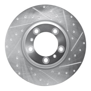 Porsche Panamera Brake Rotor (1) - Right Front - R1 Concepts - Drilled & Slotted - Silver - `17-`23 Porsche Panamera Brake Rotor (1) - Right Front - R1 Concepts - Drilled & Slotted - Silver - `17-`23